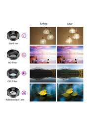 11-in-1 Phone Camera Lens Kit for iPhone, Samsung, Sony, Smartphone, Black