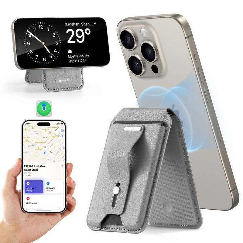 

ESR Geo Wallet Stand with Built in Find My Grey