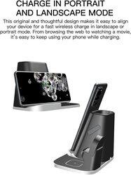 AS2 4-in-1 Wireless Charger for Apple iPhone Devices, Black
