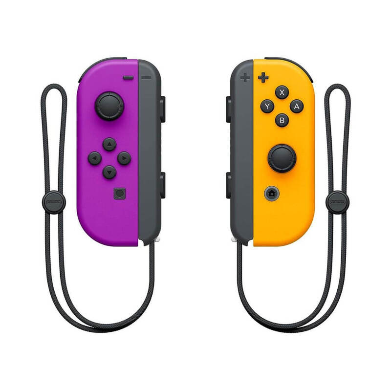 Nintendo Switch Collection Joy Con Neon Purple and Neon Orange