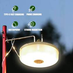 Multi function Camping Lamp Warm Light and RGB Light String  10meters