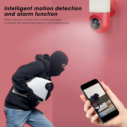 Flood Light Surveillance Camera with Motion Detection Smart Wifi, Red