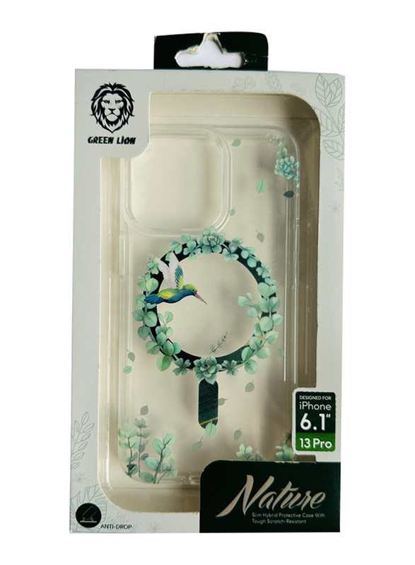 Green Lion Apple iPhone 13 Pro Nature Collection Mobile Phone Case Cover, Clear/Green