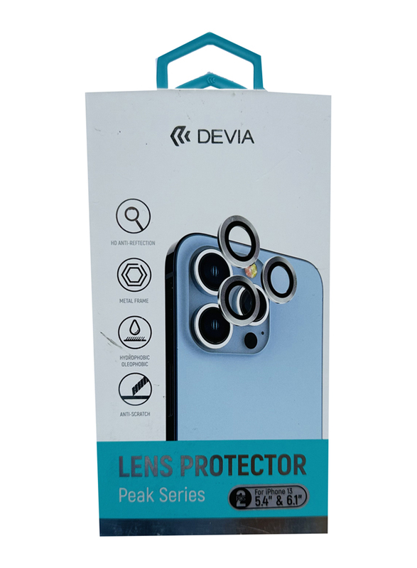 Devia Apple iPhone 13 Lens Protector Set, 2 Pieces, Silver
