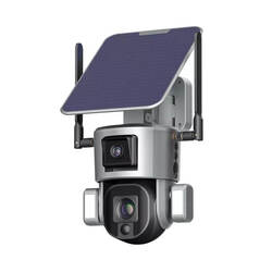 Solar Dual Cameras Ultra Low Power PTZ Battery Camera 4K 4G