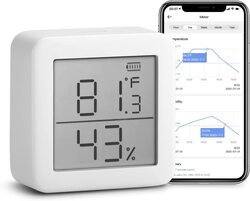 SwitchBot Smart Home Thermometer Hygrometer with IR Remote, White