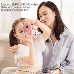 4K Kids Camera 48MP Digital Toy for Kids pink color