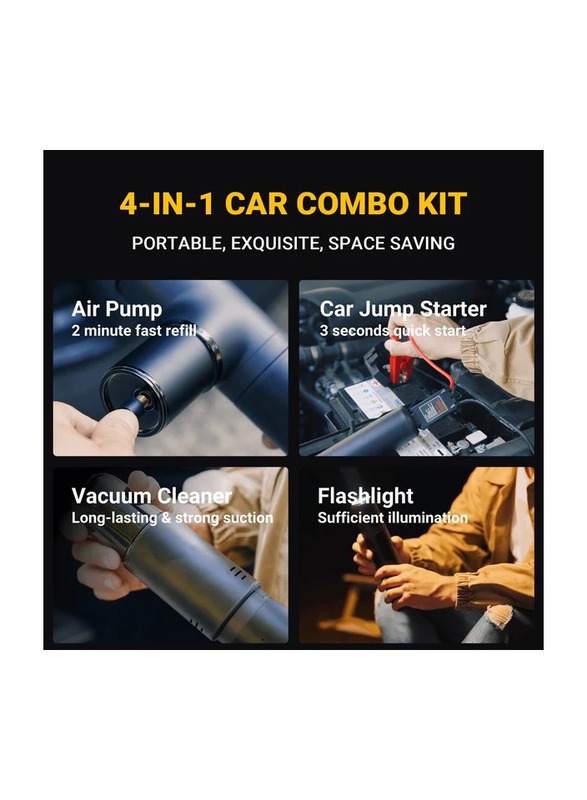TIMIGO X1 4 in 1 Portable Car Combo Kit Car Jump Starter  Air Pump Vacuum Cleaner  Flashlight