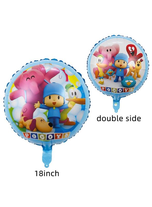 1 pc 18 Inch Birthday Party Balloons Large Size Pocoyo Double Sided Foil Balloon Adult & Kids Party Theme Decorations for Birthday, Anniversary, Baby Shower