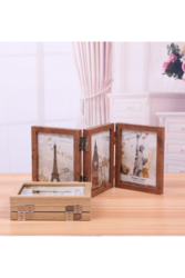 Trifold Wooden Photo Frame: Showcase Memories in Triple the Style and Elegance (6 photos) (Brown)