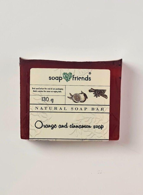 Orange and Cinnamon 130g Soap Bar for Daily Cleansing, Hydration, and an Aromatic Escape, Soap&Friends