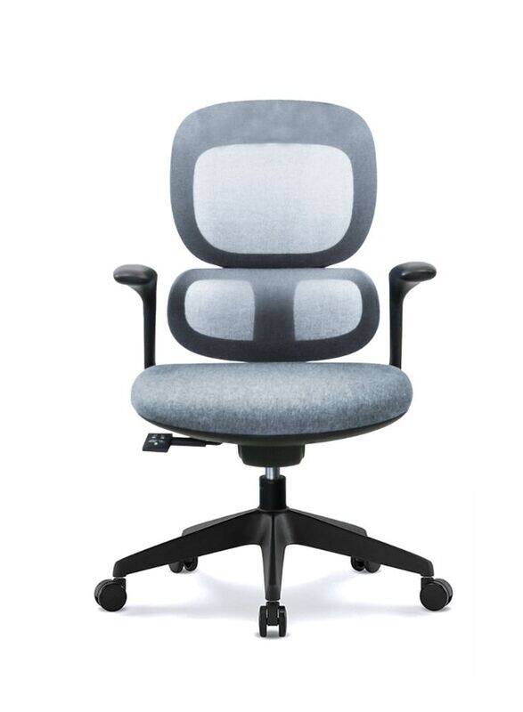 

Generic Modern Executive Ergonimic Office Chair Without Headrest, Black Base for Office, Home and Shops, Grey