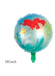 1 pc 18 Inch Birthday Party Balloons Large Size Little Mermaid Foil Balloon Adult & Kids Party Theme Decorations for Birthday, Anniversary, Baby Shower