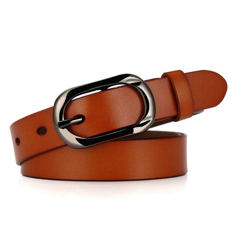 Classic Camel Leather Belt for Women - Size 105*2.3cm