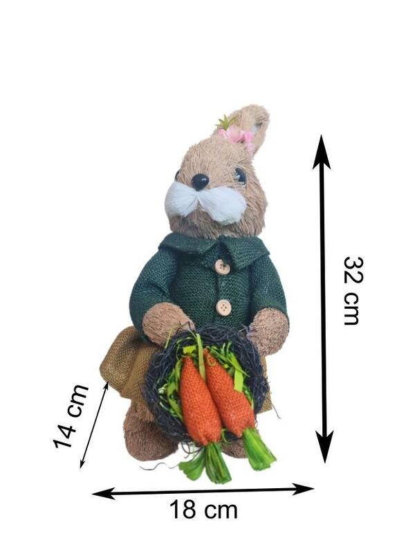 Fatio Easter Bunny Simulation Straw Rabbits Ornament Crafts Decoration for Yard Sign Garden, Living Room, Bedroom 32 cm