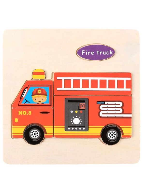 Wooden Puzzles for Kids Boys and Girls Vehicle Set Fire Truck & Police