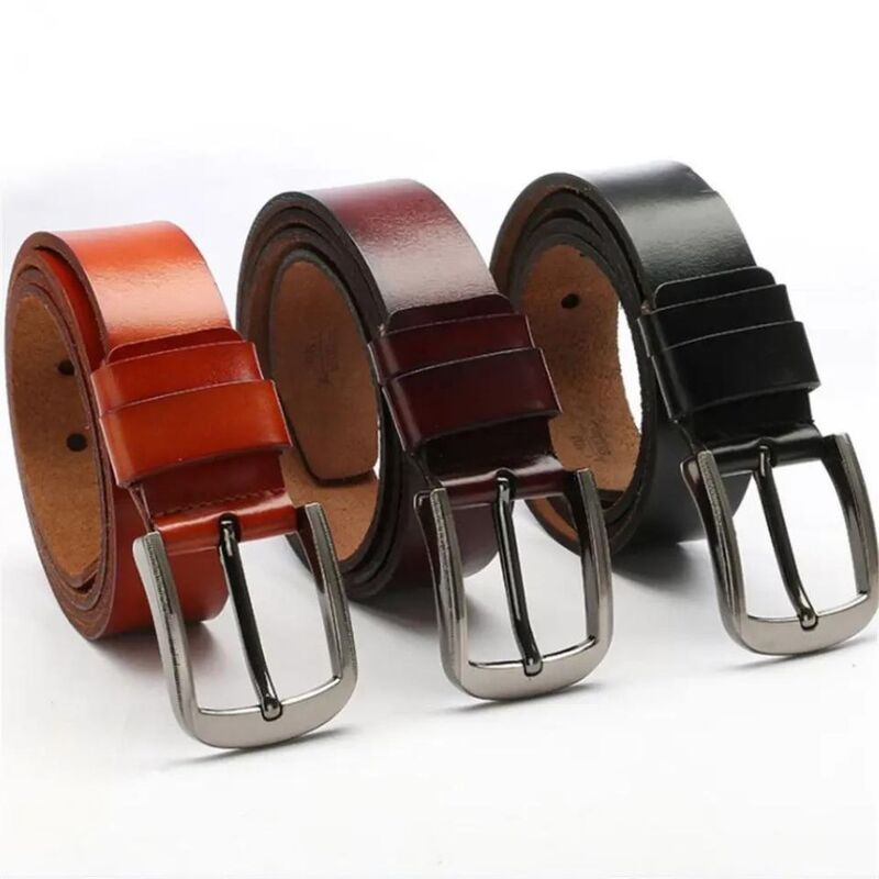 Add a Pop of Color to Your Style with the Brown Leather Belt for Men: 120cm x 3.7cm of Premium Quality