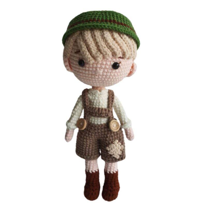

Generic Handmade Natural Cotton Crochet Hansel Toy Doll for Baby Friend Amigurumi Crochet Sleeping Buddy for Kids and Adults, 25cm