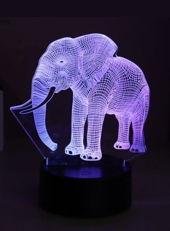 3D Elephant Shape Night Light Touch Table Desk Optical Illusion Lamps 7 Color Changing Lights Home Decoration Xmas Birthday Gift