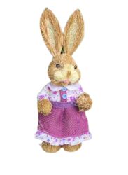 35cm Handmade Straw Rabbit Straw Bunny for Easter Day Artificial Animal Home Furnishing Shop Decoration, Bunny 6