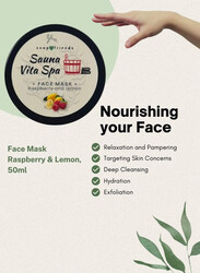 Raspberry Lemon Gel Face Mask for Sauna and Steam Bath Glow, 50ml