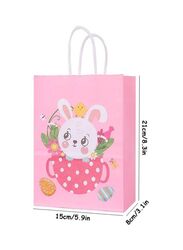 4 PCS Easter Bunny Gift Bags, Easter Party Favor Bags with Handles, Happy Easter Easter Gift Bags for Kids, Party Supplies Favors, Gift Wrapping