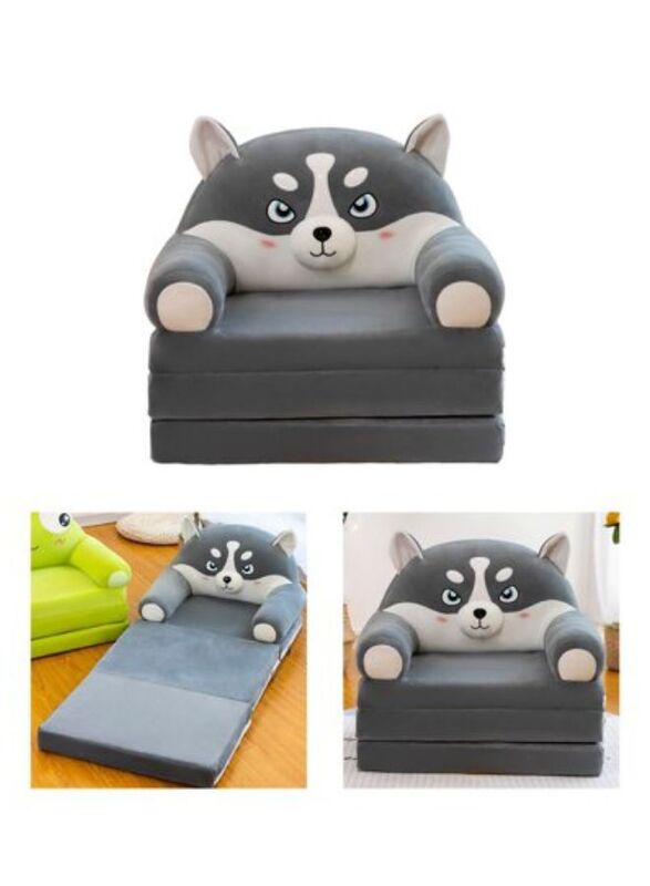 Foldable Toddler Chair Lounger for Girls, Removable and Washable Lazy Sleeping Sofa for Kids, Baby Sofa Bed Foldable Chair, Husky