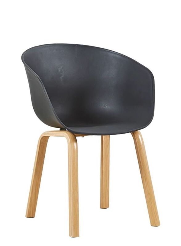 Visitor Chair With Wooden Legs for Visitors in Office, Lobby, Living Room, Black