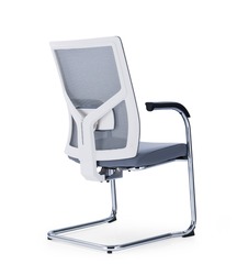 Gray Office Chair  Mesh Conference Chair With Bow-shaped Frame For Home Office