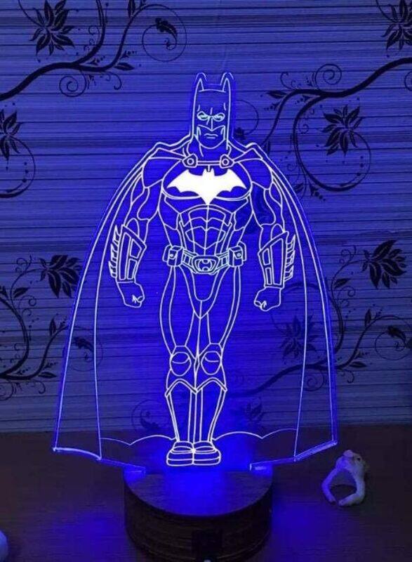 

Generic Multi-color Batman 3D LED Night Lamp, USB Desk Lamp, 16 Color with remote control Bedroom Table Lamp, Home Decor Light Gifts