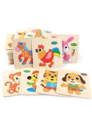 Wooden Puzzles for Kids Boys and Girls Animals Set Giraffe & Hippo