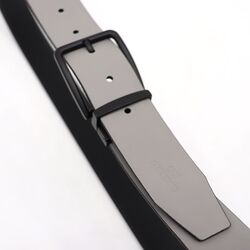 Classic and Timeless: Genuine Black Leather Cow Belt - A Versatile Accessory for Any Occasion, 115cm