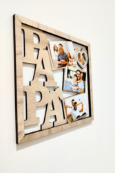 Unique Fathers Day Wooden Photo Frame for desk (Father's Day Gift Idea)