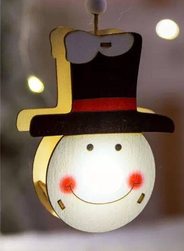 

Generic Glowing Wooden Pendant for decorating Christmas Tree Ornament Hat