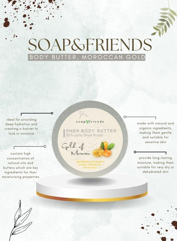 Soap&Friends Moroccan Gold 80% Shea Butter Moisturizer with Avocado Oil - 200 ml