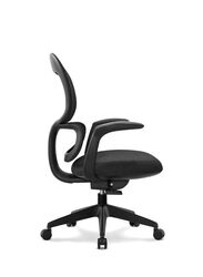 Modern Executive Ergonimic Office Chair with Sliding Seat, Without Headrest, Black Base for Office, Home and Shops, Black