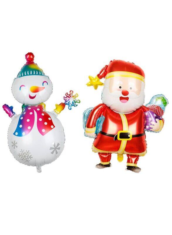 

Generic 2 pcs Christmas Decoration Foil Balloon Party Supplies for parties, celebrations, and decorating (Snow man & Santa Claus)