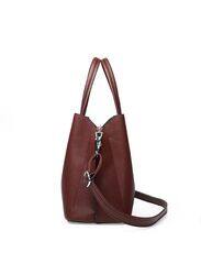 Elegant Shoulder Bags for Women Top-Handle Waterproof PU Leather Shoulder Bags, Burgundy