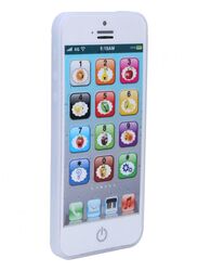 Learning Phone Toy, Baby English Learning Machine with 8 functions Music Light Touch Screen Mobile Phone Toy Early Child Development, White