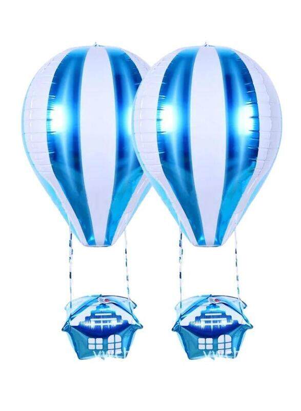 89 cm 3D Hot Air Foil Balloon, Birthday Party Decor, Anniversary Decor, Graduation Decor, Holiday Decor, Easter Decor, Valentine's Day Decor, Indoor Outdoor Decor, Home Decor, Room Decor, Blue