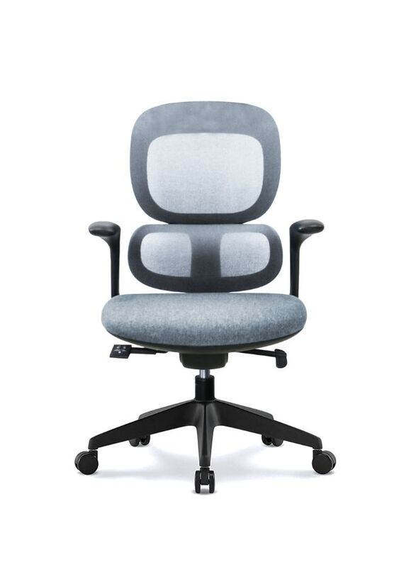 Modern Executive Ergonimic Office Chair with Sliding Seat, Without Headrest, Black Base for Office, Home and Shops, Grey
