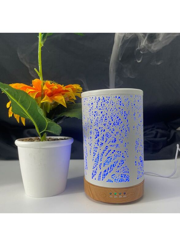 Essential Oil Diffuser With 120 Ml Capacity. Metal Aromatherapy Diffuser With Auto Shut Off Protection, Waterless, 7 Selectable Led Colors, for Home, Office, Spa, Forest