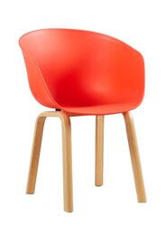 Visitor Chair With Wooden Legs for Visitors in Office, Lobby, Living Room, Orange