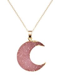 Pink Moon Alloy Link Chain Necklace for Women - Add a Touch of Celestial Charm