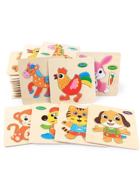 Wooden Puzzles for Kids Boys and Girls Animals Set Duck & Sheep