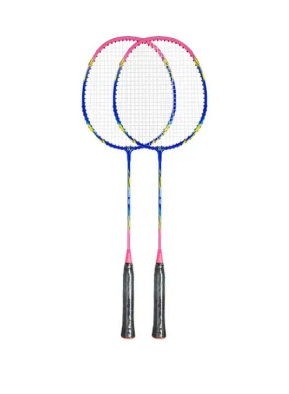 Whizz T20 2 PCS Badminton Racket Set for Family Game, School Sports, Lightweight with Full Cover for Indoor and Outdoor Play, Beginners Level, Pink