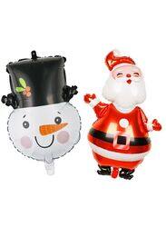 2 pcs Christmas Decoration Foil Balloon Party Supplies for parties, celebrations, and decorating (Snowman & Santa Claus)