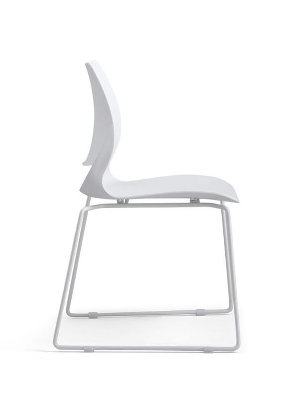 Visitor Chair Upholstered Seat and Back with Steel Legs for Lobby, Office, Schools and Home, White
