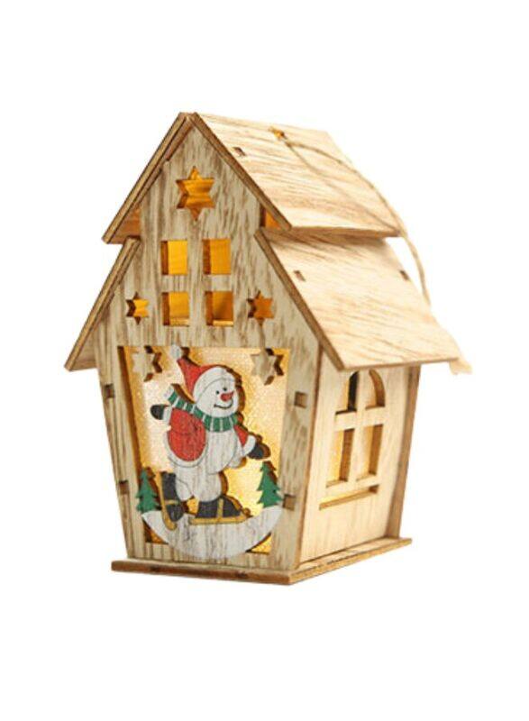 

Generic Wooden Christmas Ornaments with Lights - Festive Indoor Holiday Decorations (Snowman)
