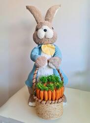 FATIO 96 cm Easter Bunny Figure Handmade with Straw, Party and Easter Decoration Home Decor